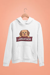 labrador labrathor unisex hoodie white
